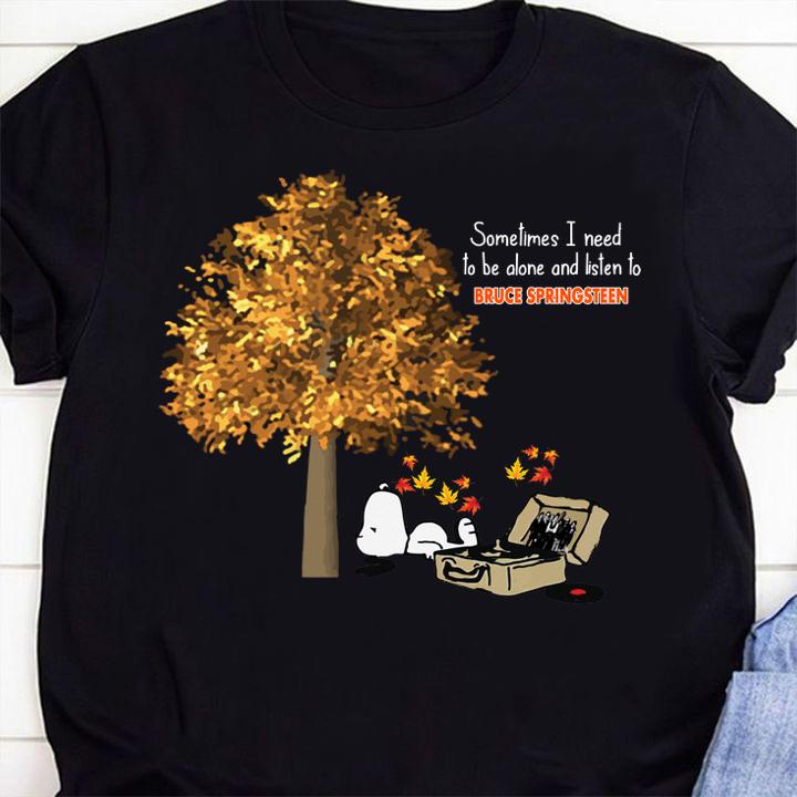 Official Snoopy Bruce Springsteen Sometimes I Need To Be Alone And Listen t-shirt shirt