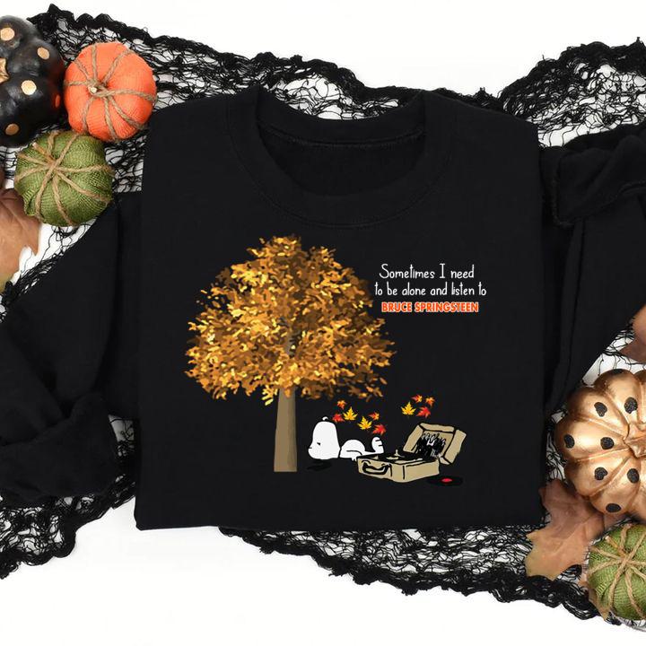 Official Snoopy Bruce Springsteen Sometimes I Need To Be Alone And Listen t-shirt sweatshirt