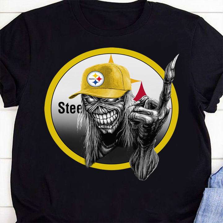 Original Iron Maiden fuck Pittsburgh Steelers t-shirt shirt