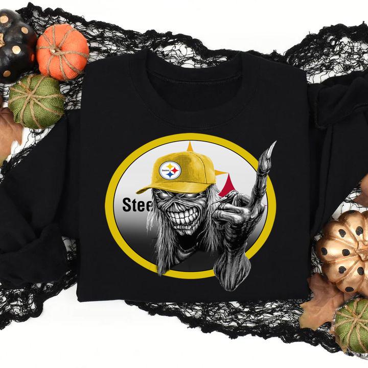 Original Iron Maiden fuck Pittsburgh Steelers t-shirt sweatshirt