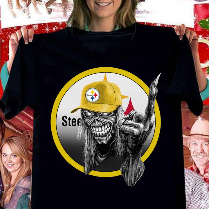 Original Iron Maiden fuck Pittsburgh Steelers t-shirt woman shirt