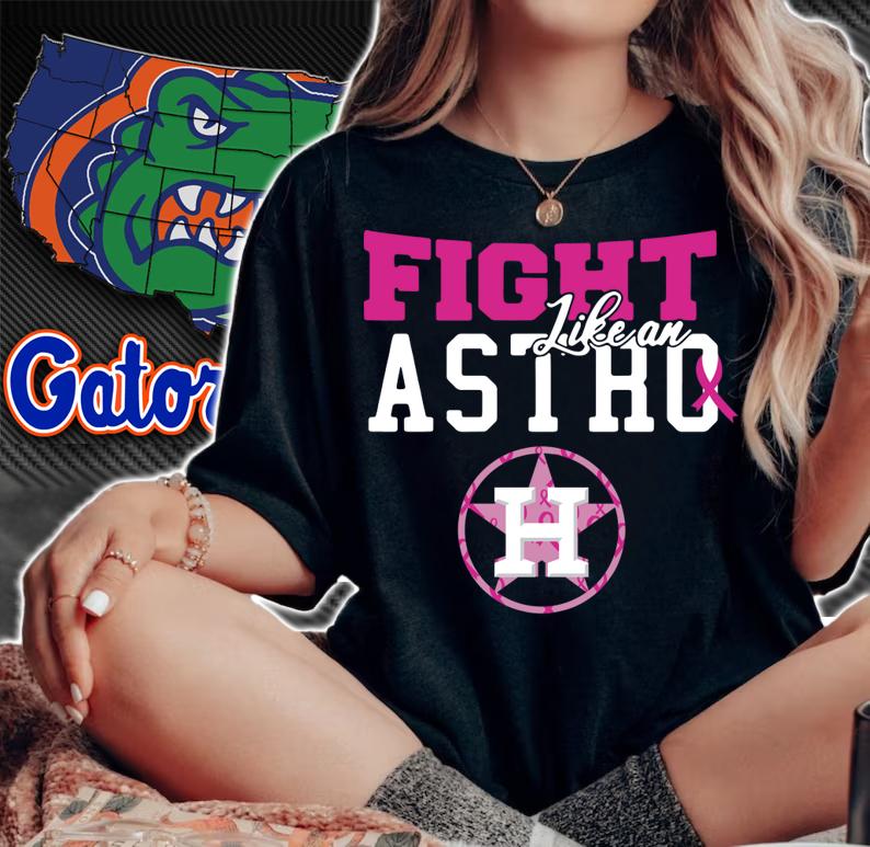 Premium Houston Astros fight like an Astro Breast Cancer Awareness t-shirt woman shirt
