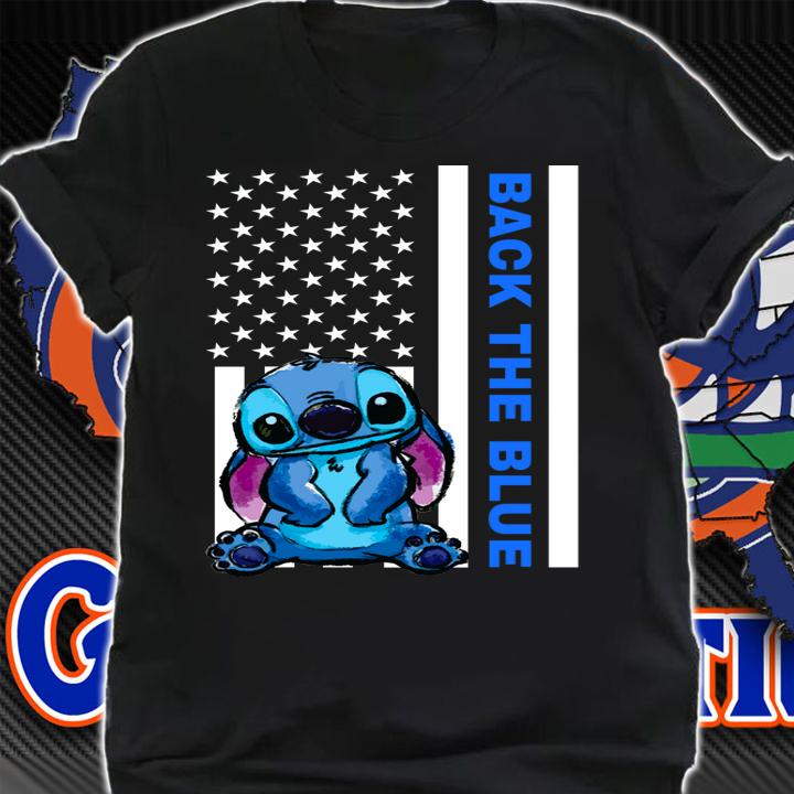 Disney Stitch American Flag Back The Blue Thin Blue Line t-shirt shirt