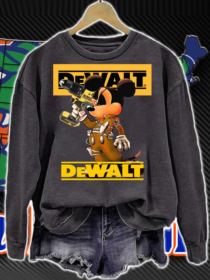 Mickey mouse holding drill logo Dewalt t-shirt sweatshirt