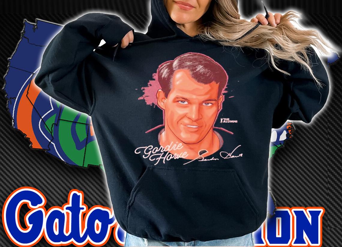 Detroit Red Wings Gordie Howe profile signature t-shirt hoodie
