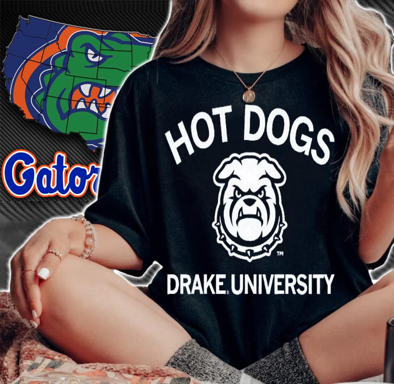 Hot dogs Drake University shirt t-shirt woman shirt