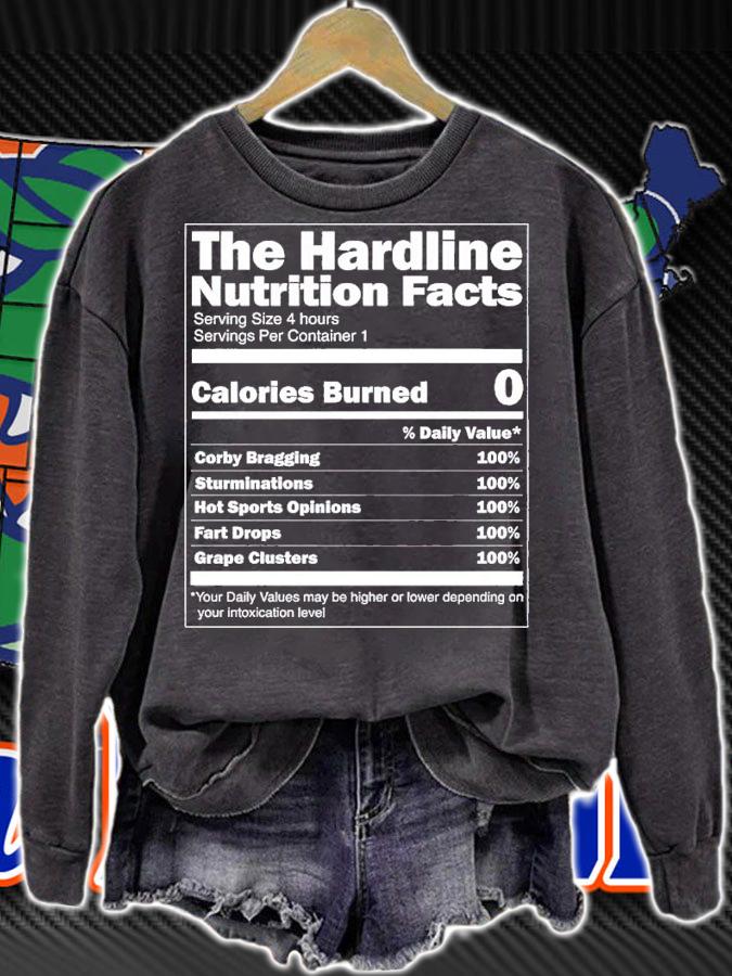 Hardline Nutritional Facts shirt t-shirt sweatshirt