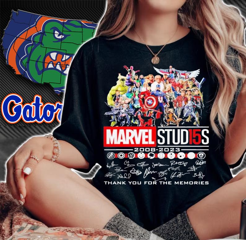 Marvel Studios 2008-2023 thank you for the memories signatures shirt t-shirt woman shirt