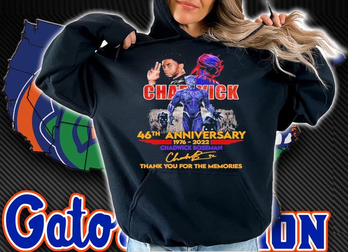 46th anniversary 1975 2022 Chadwick Boseman thank you for the memories shirt t-shirt hoodie
