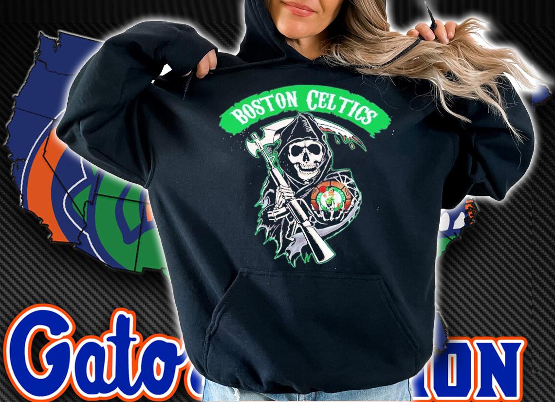 Boston Celtics NBA Basketball Son Of Anarchy Skull Boston Celtics Halloween Shirt t-shirt hoodie