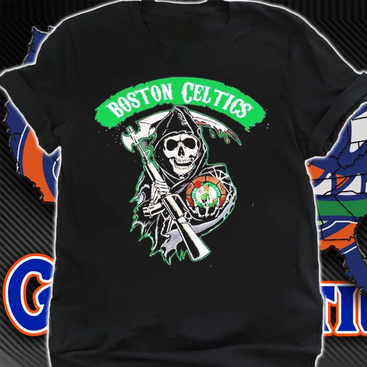 Boston Celtics NBA Basketball Son Of Anarchy Skull Boston Celtics Halloween Shirt t-shirt shirt