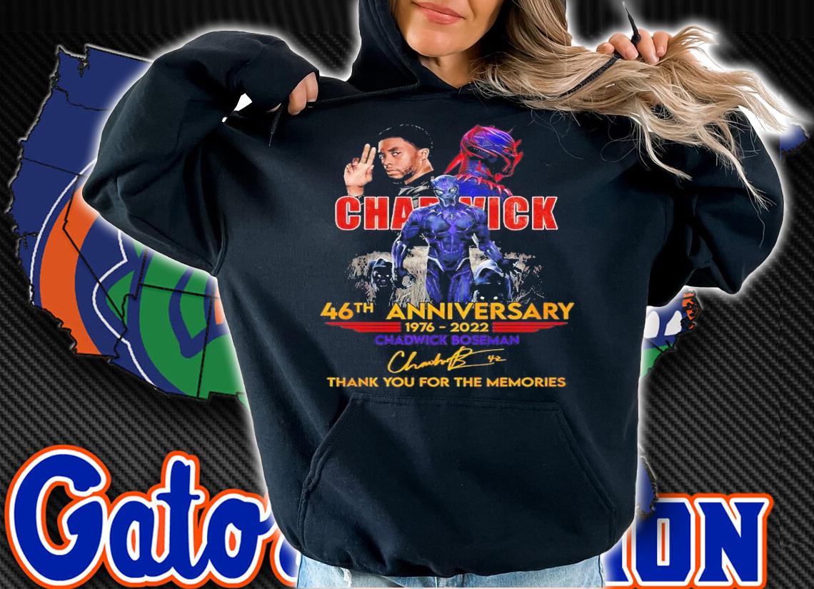 Chadwick Boseman 46th anniversary 1976 2022 thank you for the memories signature shirt t-shirt