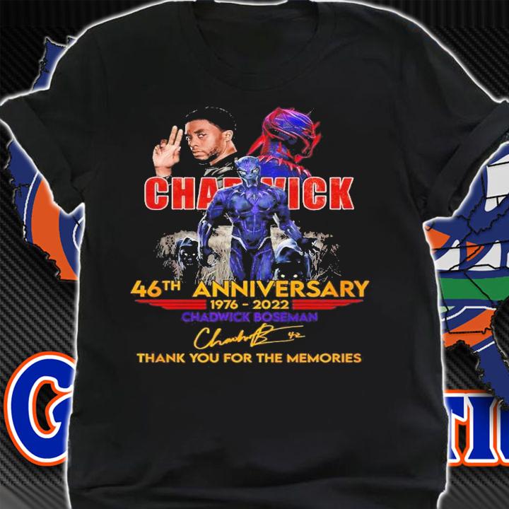 Chadwick Boseman 46th anniversary 1976 2022 thank you for the memories signature shirt t-shirt