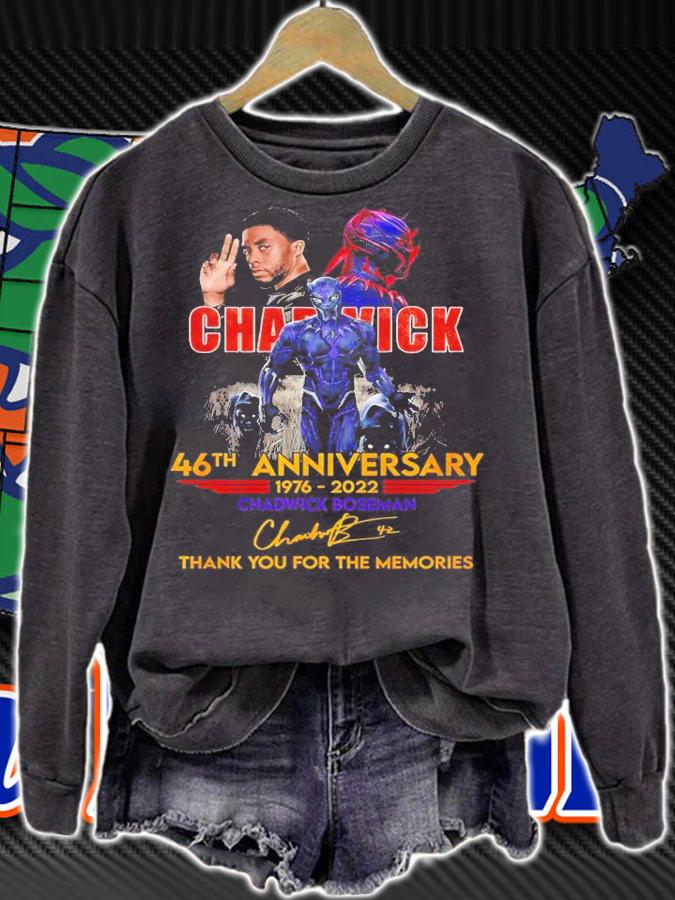 Chadwick Boseman 46th anniversary 1976 2022 thank you for the memories signature shirt t-shirt