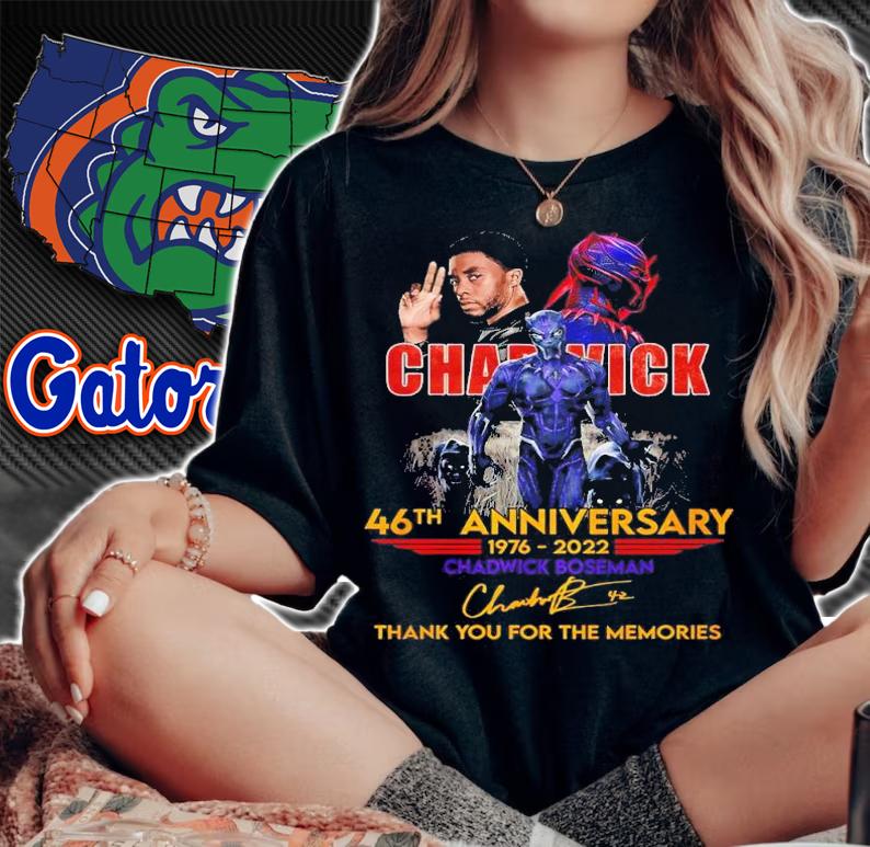 Chadwick Boseman 46th anniversary 1976 2022 thank you for the memories signature shirt t-shirt