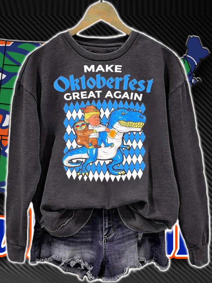 Make Oktoberfest Great Again Trump Sloth T-Rex T-Shirt t-shirt