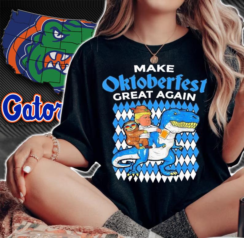Make Oktoberfest Great Again Trump Sloth T-Rex T-Shirt t-shirt