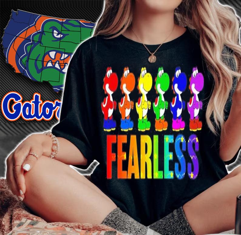 Nintendo Yoshi Fearless Rainbow shirt t-shirt woman shirt