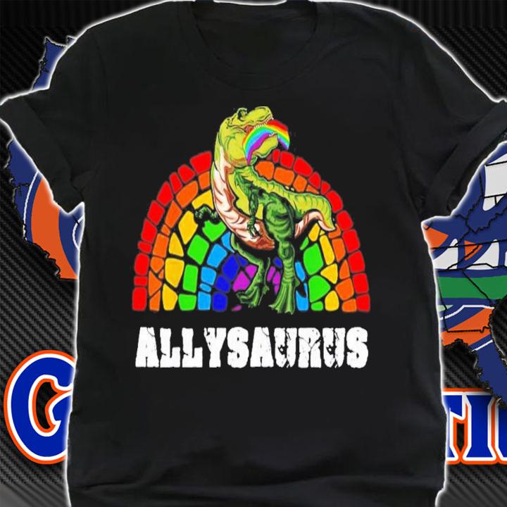 Allysaurus Dinosaur In Rainbow Flag For Ally LGBT Pride T-Shirt t-shirt shirt