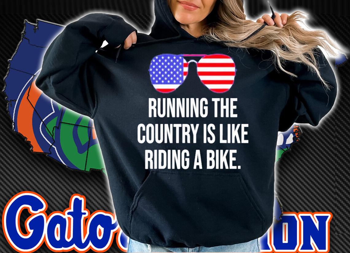 Biden Running The Country Is Like Riding A Bike Glasses American Flag t-shirt hoodie