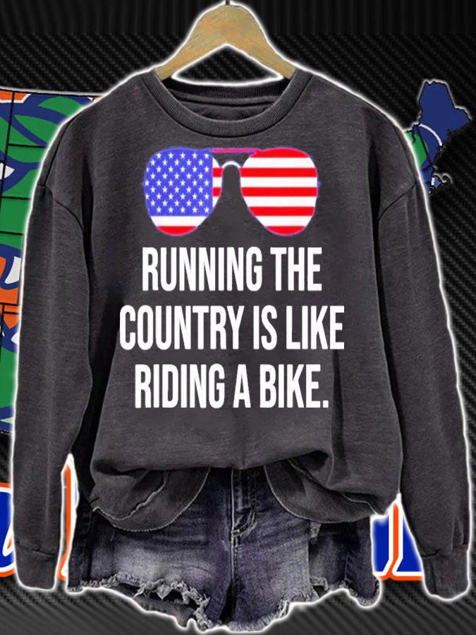 Biden Running The Country Is Like Riding A Bike Glasses American Flag t-shirt sweatshirt
