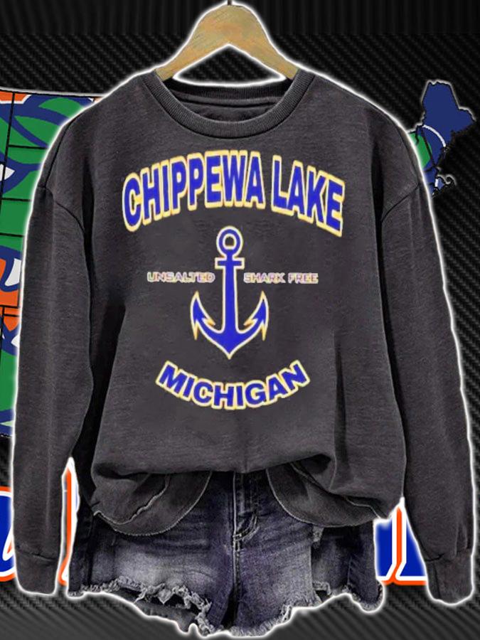 Chippewa Lake Michigan Unsalted Shark Free Shirt t-shirt sweatshirt