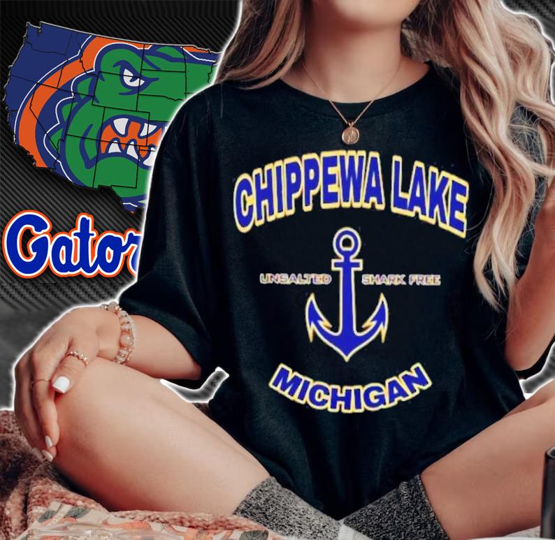 Chippewa Lake Michigan Unsalted Shark Free Shirt t-shirt woman shirt