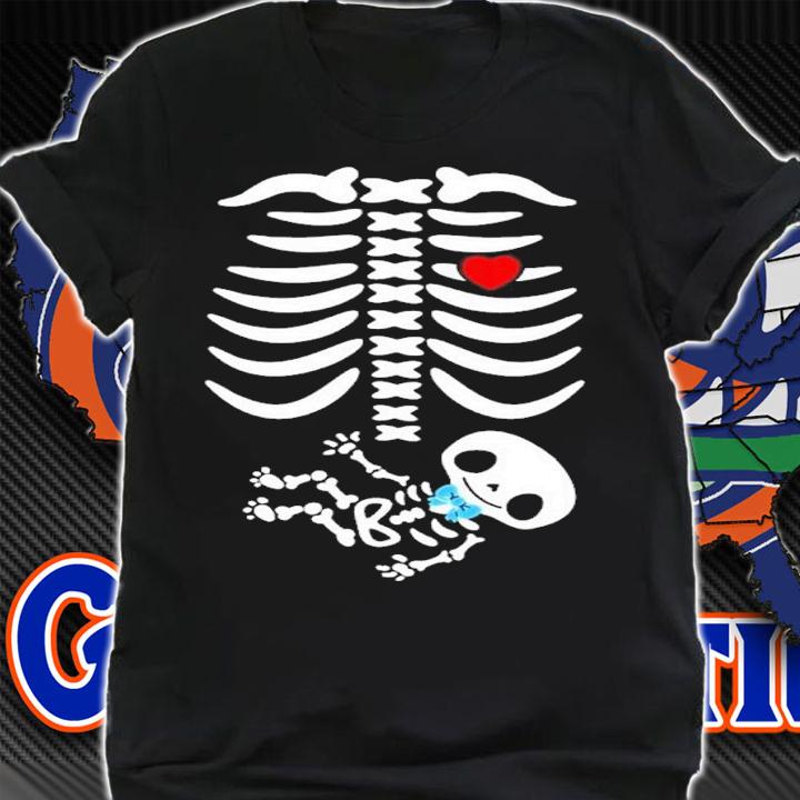 Halloween Pregnancy Maternity Pregnant Halloween Skeleton Shirt t-shirt shirt