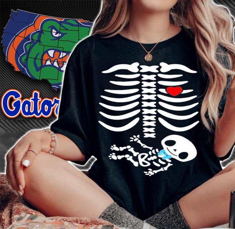 Halloween Pregnancy Maternity Pregnant Halloween Skeleton Shirt t-shirt woman shirt