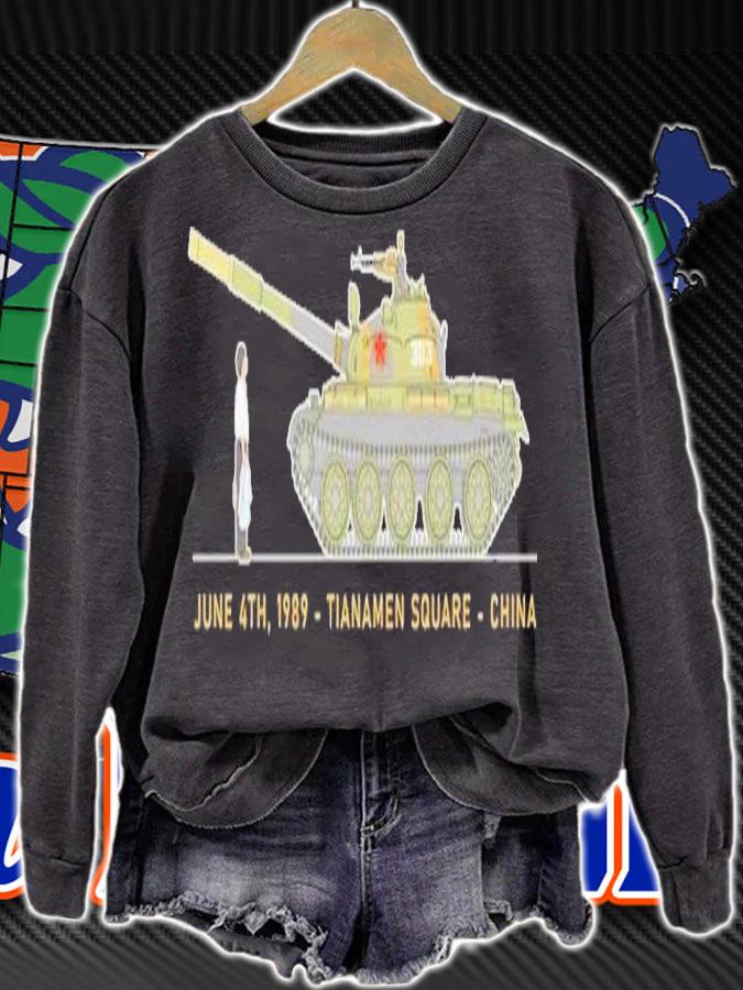 Tiananmen tank man 33rd anniversary viscose hemp shirt t-shirt