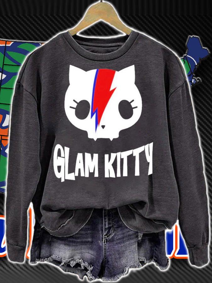 Cute Cat Glam Rock And Roll Shirt t-shirt