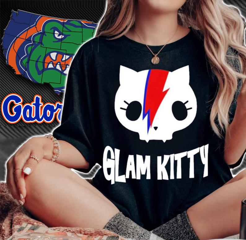 Cute Cat Glam Rock And Roll Shirt t-shirt