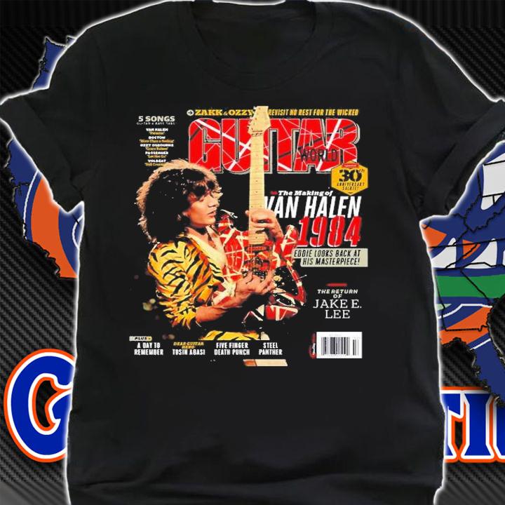 Guitar Van World Eddie Van Halen Magazine T-Shirt t-shirt shirt