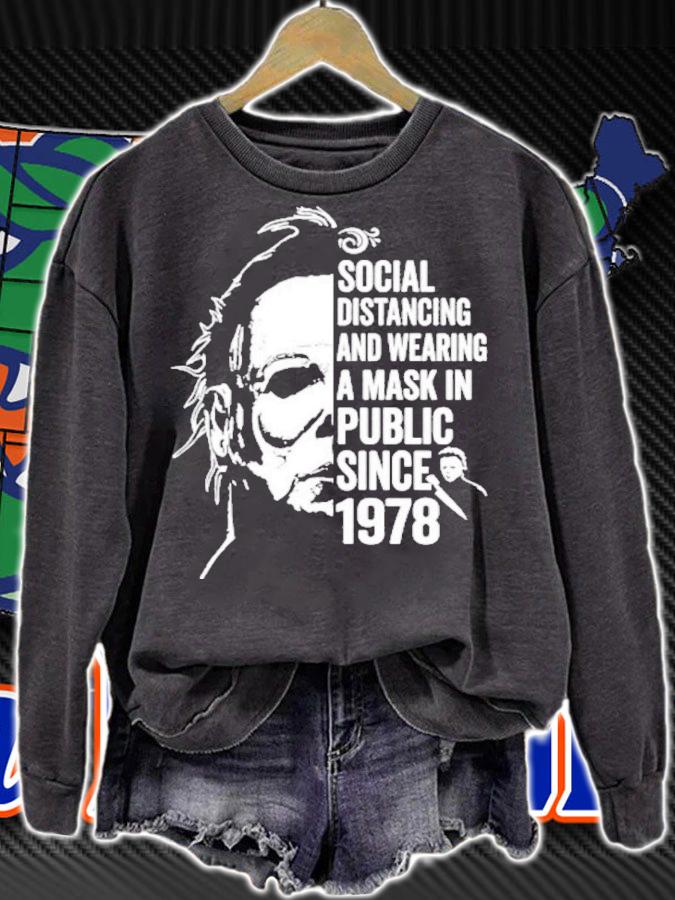 Halloween Movie Michael Myers Social Distancing T-Shirt t-shirt sweatshirt