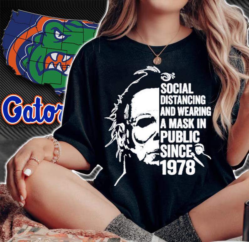 Halloween Movie Michael Myers Social Distancing T-Shirt t-shirt woman shirt
