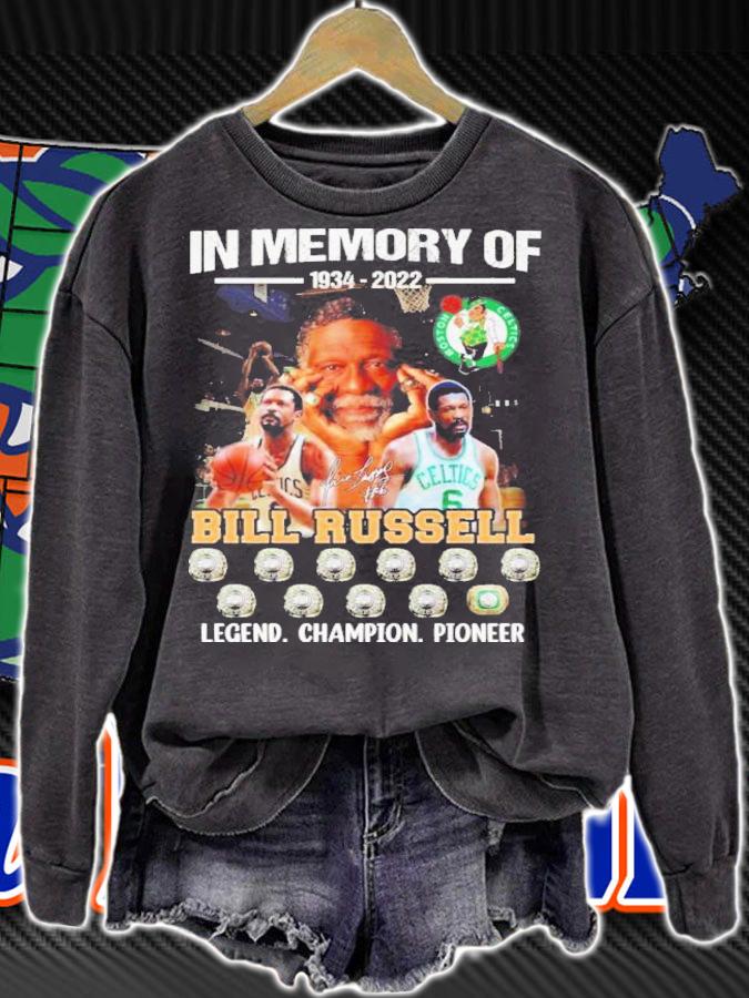 In Memory Of 1934-2022 Bill Russell Signature Legend Champion Pioneer Shirt t-shirt sweatshirt
