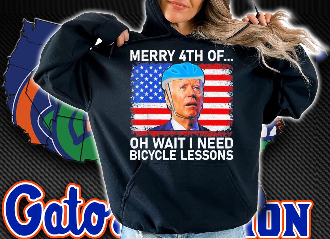Merry 4th Of July I Need Bicycle Lessons Biden Falling Off Bicycle t-shirt