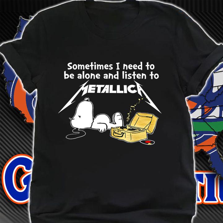 Snoopy Sometimes I Need To Be Alone And Listen Metallica t-shirt shirt