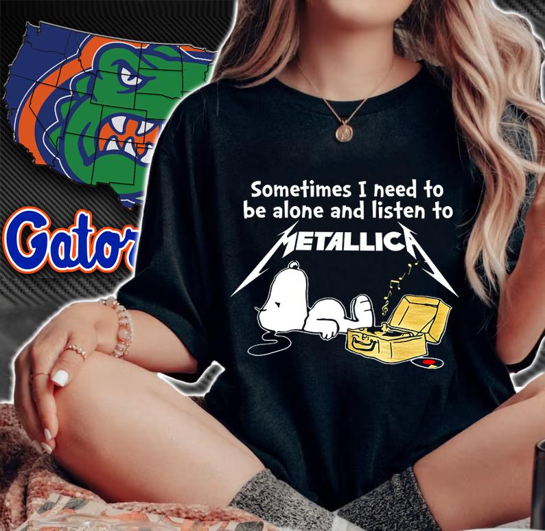 Snoopy Sometimes I Need To Be Alone And Listen Metallica t-shirt woman shirt