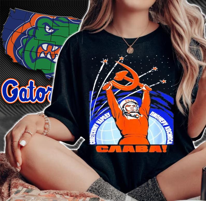 Soviet Space Astronaut Propaganda Retro T-Shirt t-shirt woman shirt