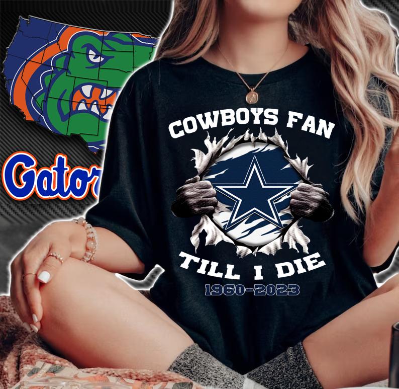Blood Inside Me Cowboys Fan Till I Die 1960-2023 Dallas Cowboys t-shirt