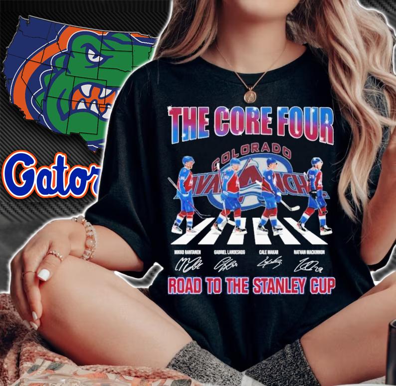 The Core Three Colorado Avalanche Road To The Stanley Cup Signatures T-Shirt t-shirt woman shirt