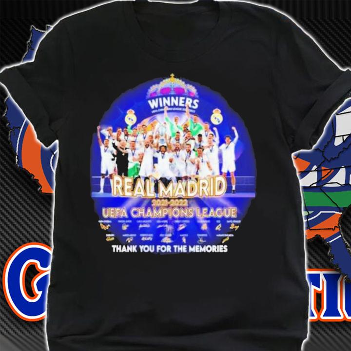 Winners UEFA Champions League 2021-2022 Real Madrid Signatures Thank You For The Memories shirt t-shirt