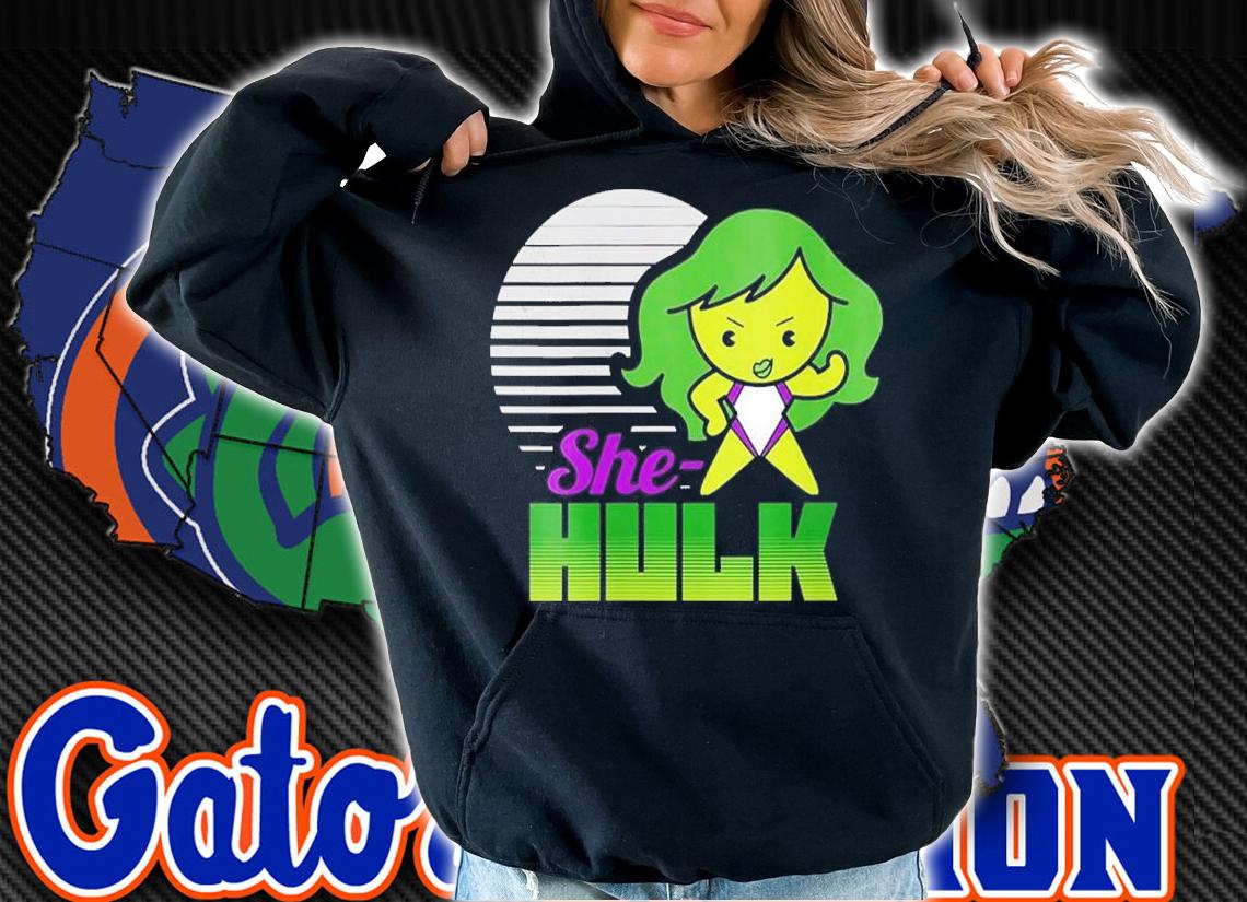 Womens Marvel She-Hulk Kawaii Striped Portrait shirt t-shirt
