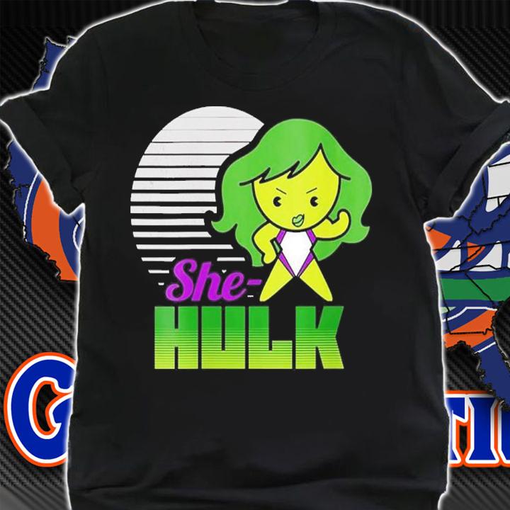 Womens Marvel She-Hulk Kawaii Striped Portrait shirt t-shirt