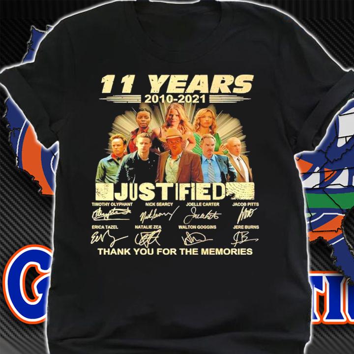 11 Years 2010-2021 Justified Signatures Thank You For The Memories Shirt t-shirt