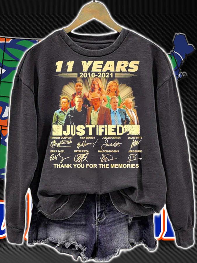 11 Years 2010-2021 Justified Signatures Thank You For The Memories Shirt t-shirt