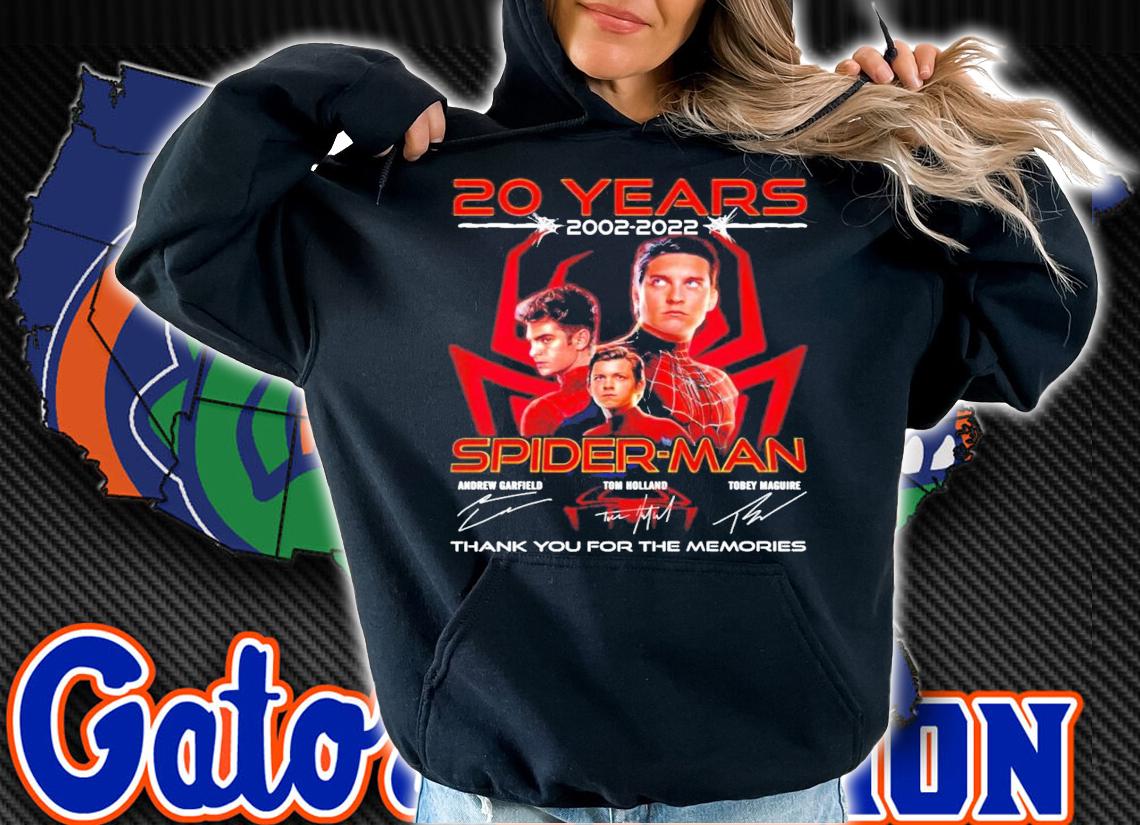 20 years 2002-2022 Spider Man signatures thank you for the memories shirt t-shirt