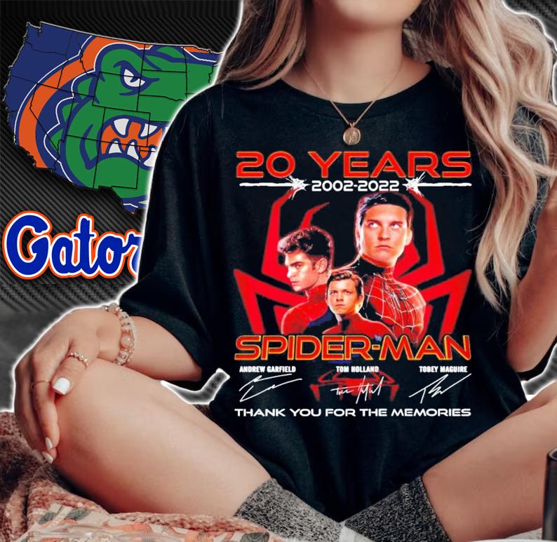 20 years 2002-2022 Spider Man signatures thank you for the memories shirt t-shirt