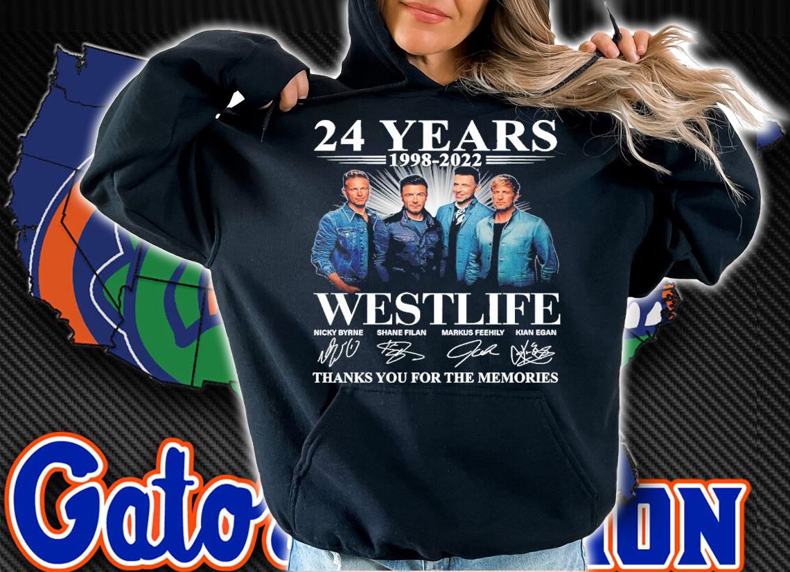 24 Years 1998-2022 Westlife Signatures Thank You For The Memories Shirt t-shirt hoodie